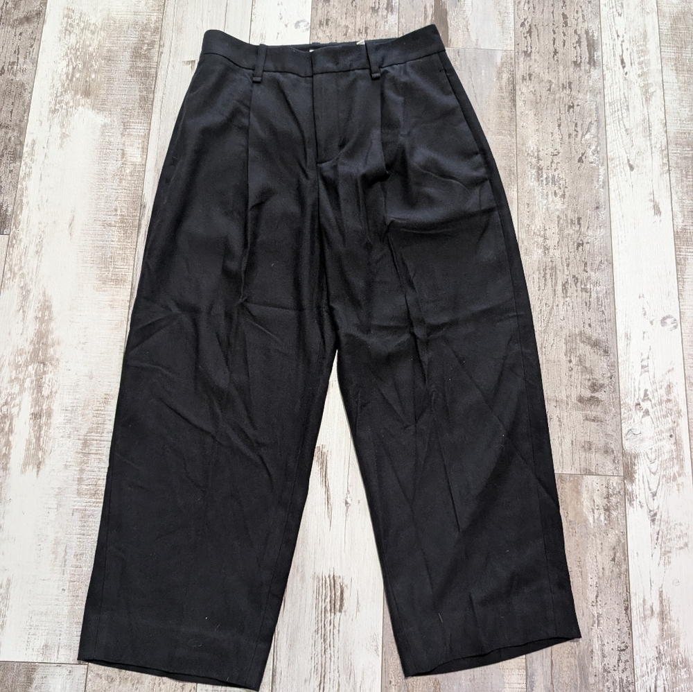 Vince High-Waist Fluid Satin Wide-Leg Trouser Size 8 Black - Picture 4 of 9